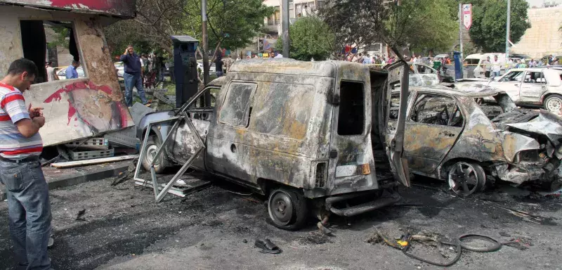 Photo archives attentat à la voiture piégée à Damas... (Xinhua)
