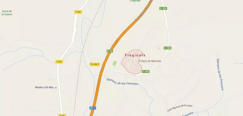 l'accident s'est produit à proximité de Freginals, à 150 km au sud de Barcelone... (DR)