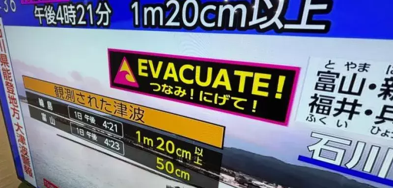 La terre tremble au Japon le premier jour de l’an, alerte au tsunami
