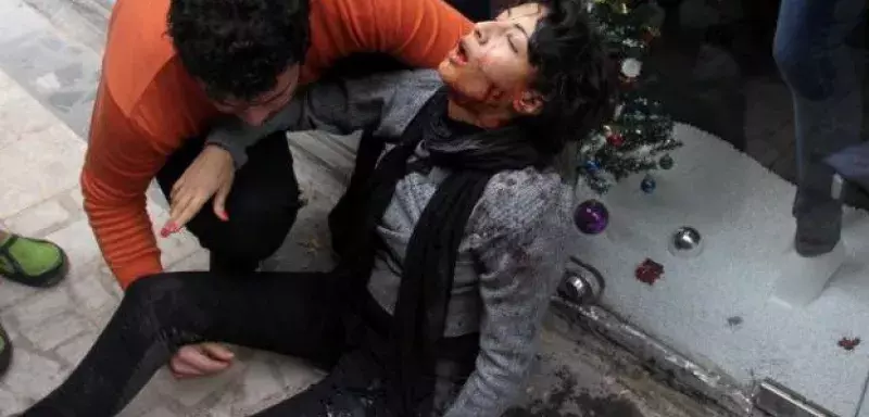 Chaymaa  Al Sabbagh, une militante  de gauche de 33 ans, a été tuée par la police les fleurs  à la main.. (DR)