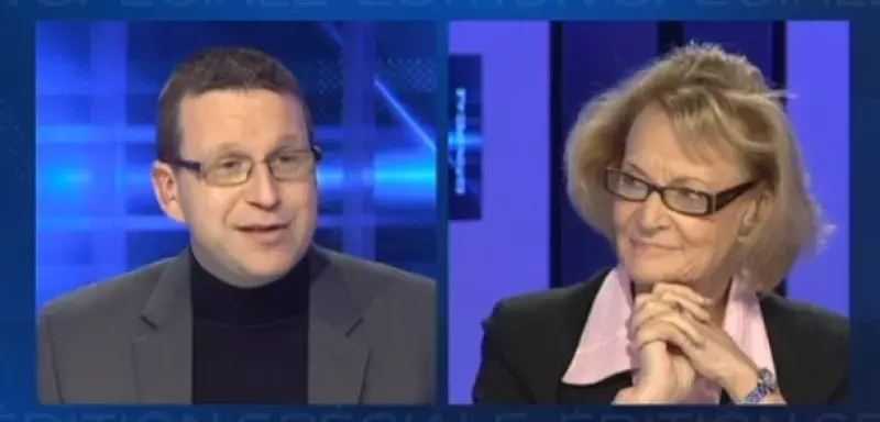 Hélène Mandroux était ce soir l'invitée de Olivier Roirand, sur le plateau de TV Sud, pour évoquer les élections municipales de 2014. (Capture d'écran)