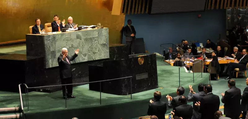 Le président de l'Autorité palestinienne a été chaudement applaudi par la grande majorité des représentants des nations... (Xinhua)