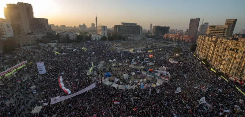 la place Tahrir à nouveau noire de manifestants... (Xinhua)