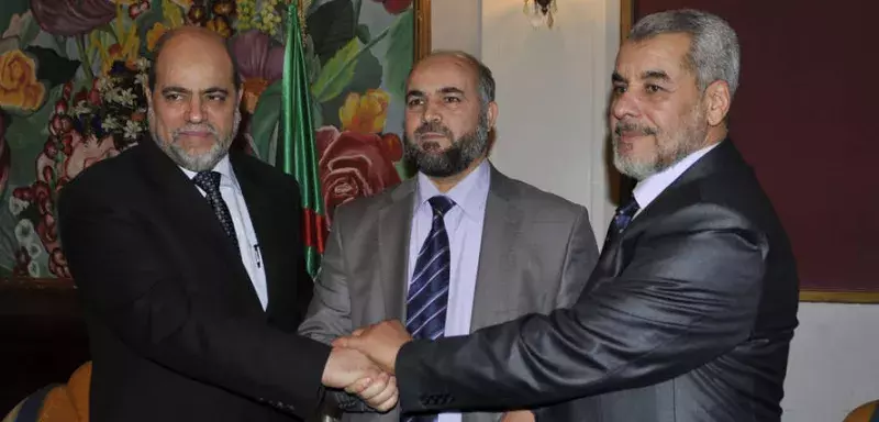 Les chefs des trois partis islamistes rassemblés dans le cadre de "L'Alliance Verte". (DR)
