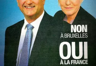 L'affiche de campagne de Louis Aliot, le compagnon de Marine Le Pen. Ils siégeront ensemble à Bruxelles.