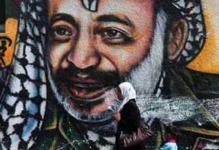 Le portrait de Yasse Arafat sur les murs de Gaza (Xinhua)