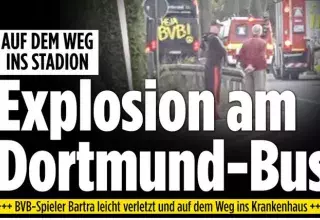 Selon le quotidien Bild, les explosifs étaient placés sous des couvertures. Hospitalisé, l'international espagnol Marc Bartra a été légèrement blessé au bras par les explosions de vitres. 