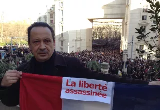 Coup de gueule du Montpelliérain Boudjemaa Laliam, ici pris en photo lors de la manifestation nationale #JeSuisCharlie. (DR) 