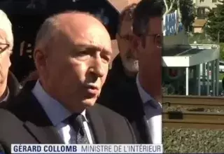 Gérard Collomb, ministre de l'intérieur s'est rendu à Trèbes et a dévoilé le nom du terroriste. (Capture d'écran BFMTV)