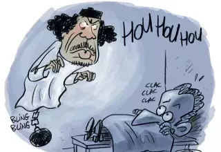 Quand Kadhafi se retourne dans sa tombe, c'est vu dans l'oeil de Man sur Midi Libre !