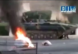 Capture d'écran d'une vidéo montrant le déploiement des chars