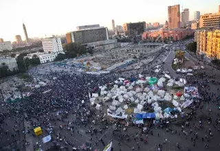 la place Tahrir au Caire reste le haut lieu de la constestation... (Xinhua)