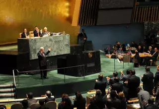 Le président de l'Autorité palestinienne a été chaudement applaudi par la grande majorité des représentants des nations... (Xinhua)