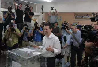 Alexis Tsipra, leader de la gauche radicale (Xinhua)