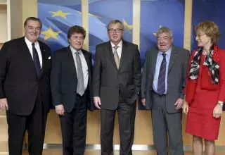 Jean-Claude Gayssot accompagnait le Président de Région Damien Alary à cette rencontre avec avec  Jean-Claude Juncker, le Président de la Commission européenne. (DR)