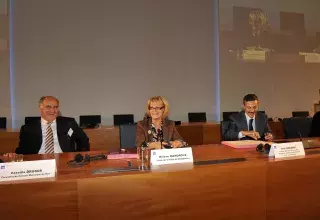 Hélène Mandroux, maire de Montpellier avec Vassilis Drosos, le maire de Kos, et Allal Amraoui, premier adjoint au Maire de Fès. (© Ville de Montpellier)