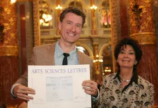 Yann Golgevit, le 14 juin à Paris, pour la remise de la Grande Médaille de Vermeille de la Société Académique des Arts Sciences et Lettres.   