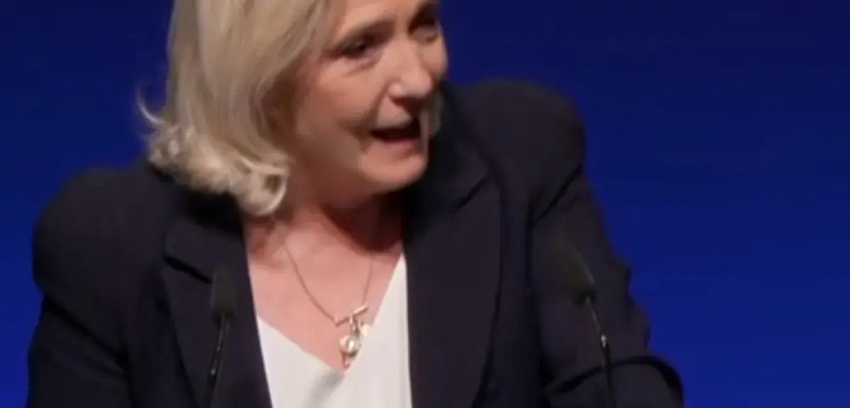 Marine Le Pen lors de son discours au meeting de Franck Allisio à Marseille le 16 janvier 2026