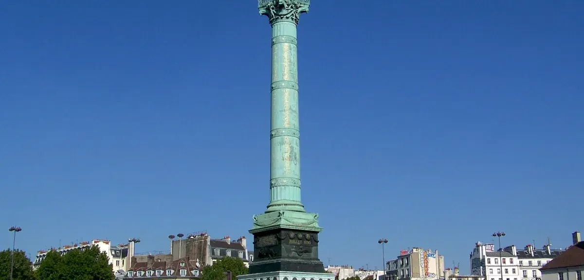 La Colonne de Juillet, place de la Bastille à Paris, lieu de départ des parcours déclarés pour le 31 octobre