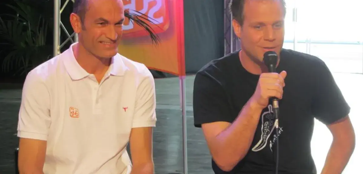 Pierre Paul Castelli, actionnaire de Médias du Sud, au côté de Rémi Gaillard