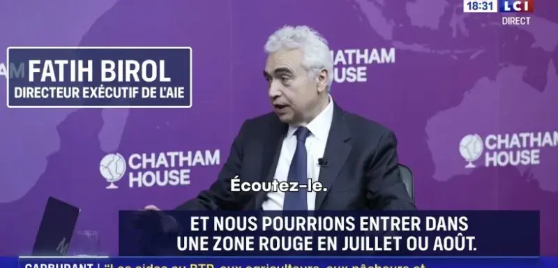 Fatih Birol, directeur exécutif de l'AIE, lors de son intervention à Chatham House le 21 mai 2026
