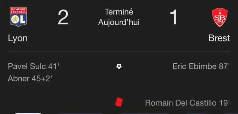 Illustration pour l'article: Ligue 1 : tombeur de Brest, l'OL grimpe dans le top 4 - Le Figaro