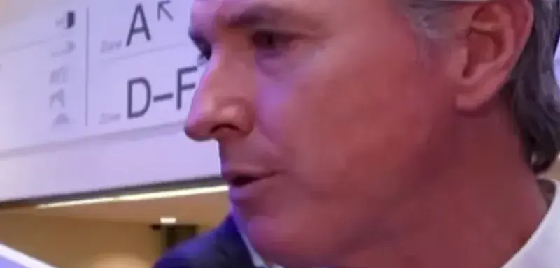 Gavin Newsom, gouverneur de Californie, au Forum économique mondial de Davos