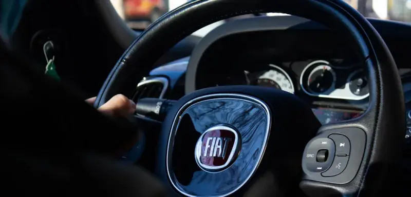 a person driving a car