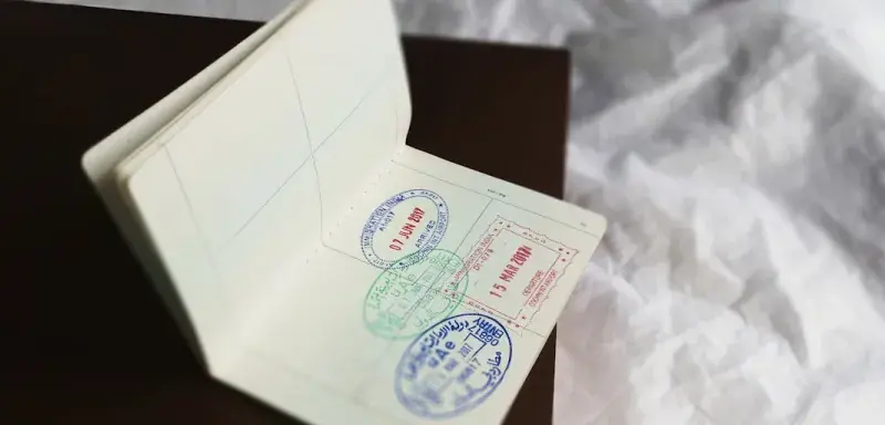 a close up of a piece of paper with stamps on it