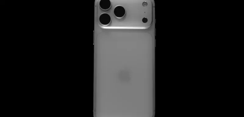 Back of a silver smartphone with three cameras.