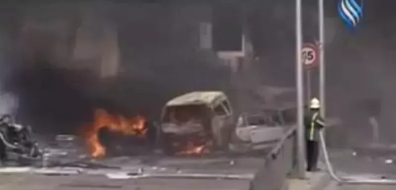 L'explosion dans le quartier d'al-Mazraa, au centre de Damas, a également fait des dizaines de blessés selon l'OSDH. (Capture d'écran)  L'explosion dans le quartier d'al-Mazraa, au centre de Damas, a également fait des dizaines de blessés selon l'OSDH. (Capture d'écran)