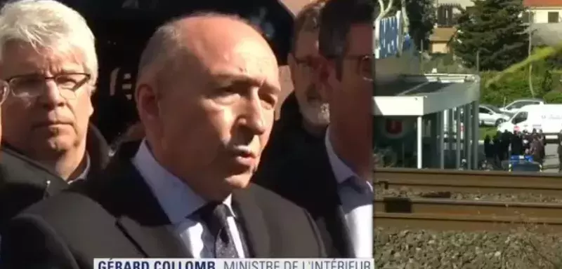 Gérard Collomb, ministre de l'intérieur s'est rendu à Trèbes et a dévoilé le nom du terroriste. (Capture d'écran BFMTV) Gérard Collomb, ministre de l'intérieur s'est rendu à Trèbes et a dévoilé le nom du terroriste. (Capture d'écran BFMTV)