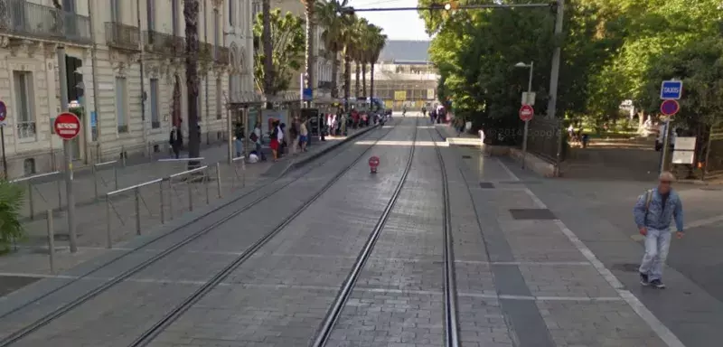 La rue de Magelone relie la Gare de Montpellier à la Place de la Comédie (Capture d'écran Google Maps)