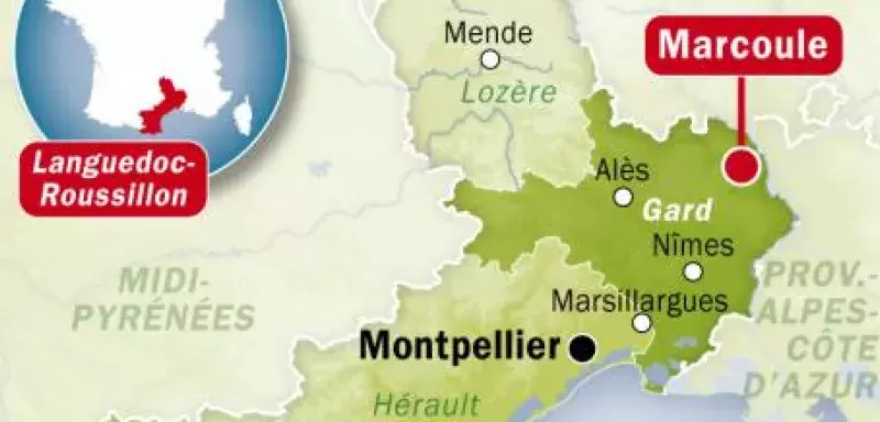 localisation du site dans le département de Gard