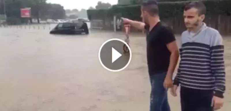 Il est tombé 80 mm de pluie en une heure à Montpellier, selon Météo Languedoc, deux personnes âgées sont décédées. (Capture d'écran vidéo)