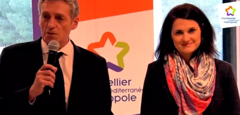 Philippe Saurel et Katia Vidic en point presse de présentation de la nouvelle gouvernance du Conseil de développement installé le 4 mars. 