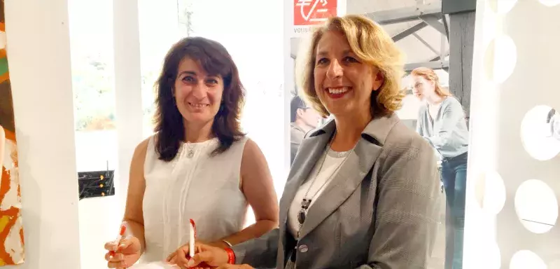 Maryam Bini, French Tech Méditerranée et Virginie Normand, Caisse d'Epargne Languedoc-Roussillon. Un partenariat avec la French Tech Méditerranée
