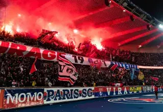 Vue de la tribune Auteuil du Parc des Princes lors d'un match du PSG