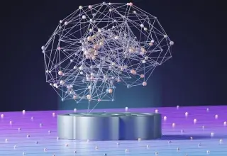 Représentation abstraite de l'intelligence artificielle avec des lignes et des points lumineux