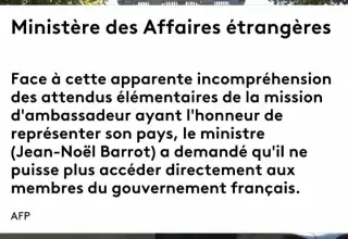 Façade du ministère des Affaires étrangères français au Quai d'Orsay à Paris