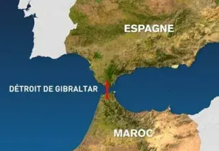 Ferry dans le détroit de Gibraltar lors d'une tempête