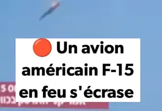 Un avion de chasse F-15 américain en feu après un crash au Koweït
