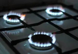 Cuisinière à gaz en fonctionnement