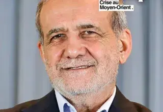 Le président iranien Massoud Pezeshkian lors de son allocution après la mort du Guide suprême Ali Khamenei