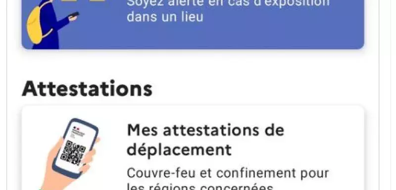 Le bloc renvoyant vers les attestations de déplacement n'a jamais disprau de l’application, assure le gouvernement