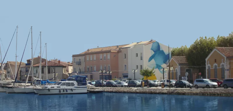 Tableau de 80 m² signé Guillaume Bottazzi dans le quartier historique de Martigues