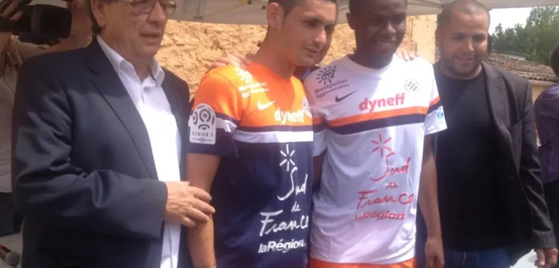 Les nouveaux maillots de Montpellier. (Capture d'écran Twitter MHSC) 
