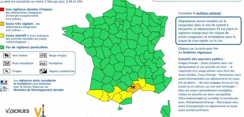 Episode cévenol en vue, Météo France a placé l'Hérault en Vigilance orange.