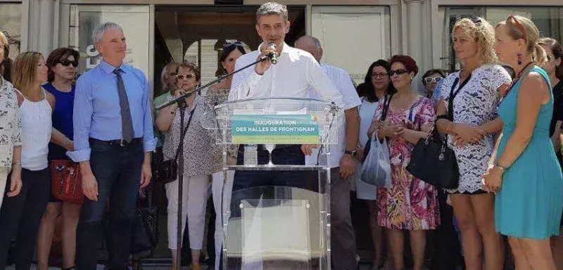 Le député Nicolas Démoulin était le 23 juillet à la Ville de Frontignan au côté du maire Pierre Bouldoire pour l’inauguration des halles de Frontignan et les rapports étaient cordiaux. (DR)