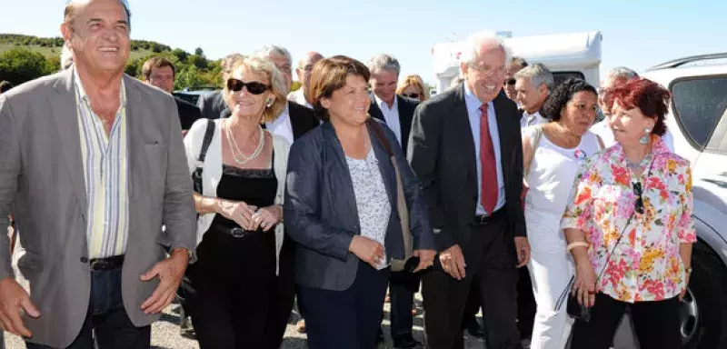 Martine Aubry en visite dans l'Hérault (DR)